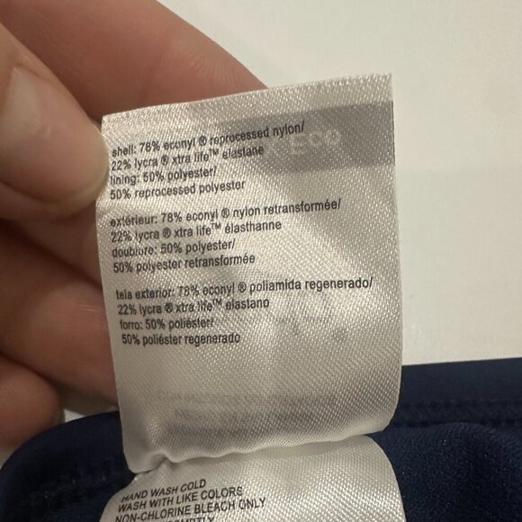 Speedo Navy Blue One Piece Swimsuit PowerFlex Flyback - Picture 7 of 8